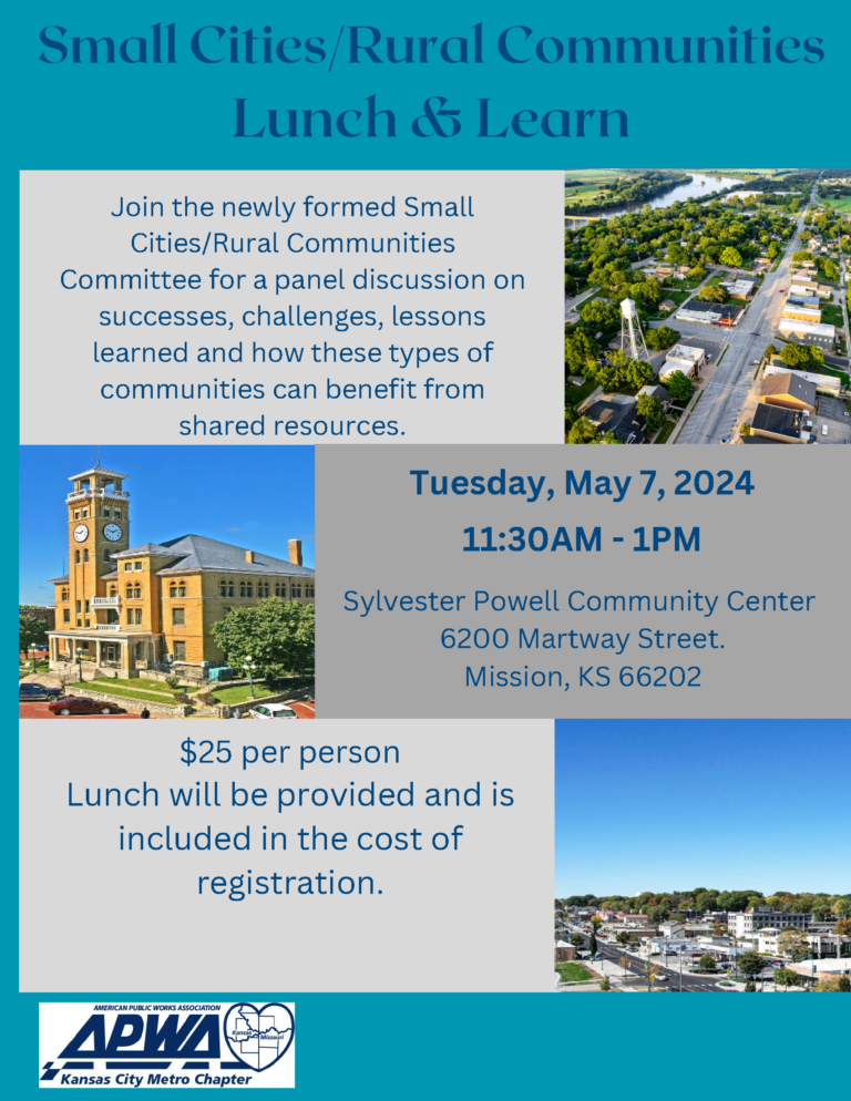 Small Cities/Rural Communities Lunch and Learn – APWA Kansas City Metro ...